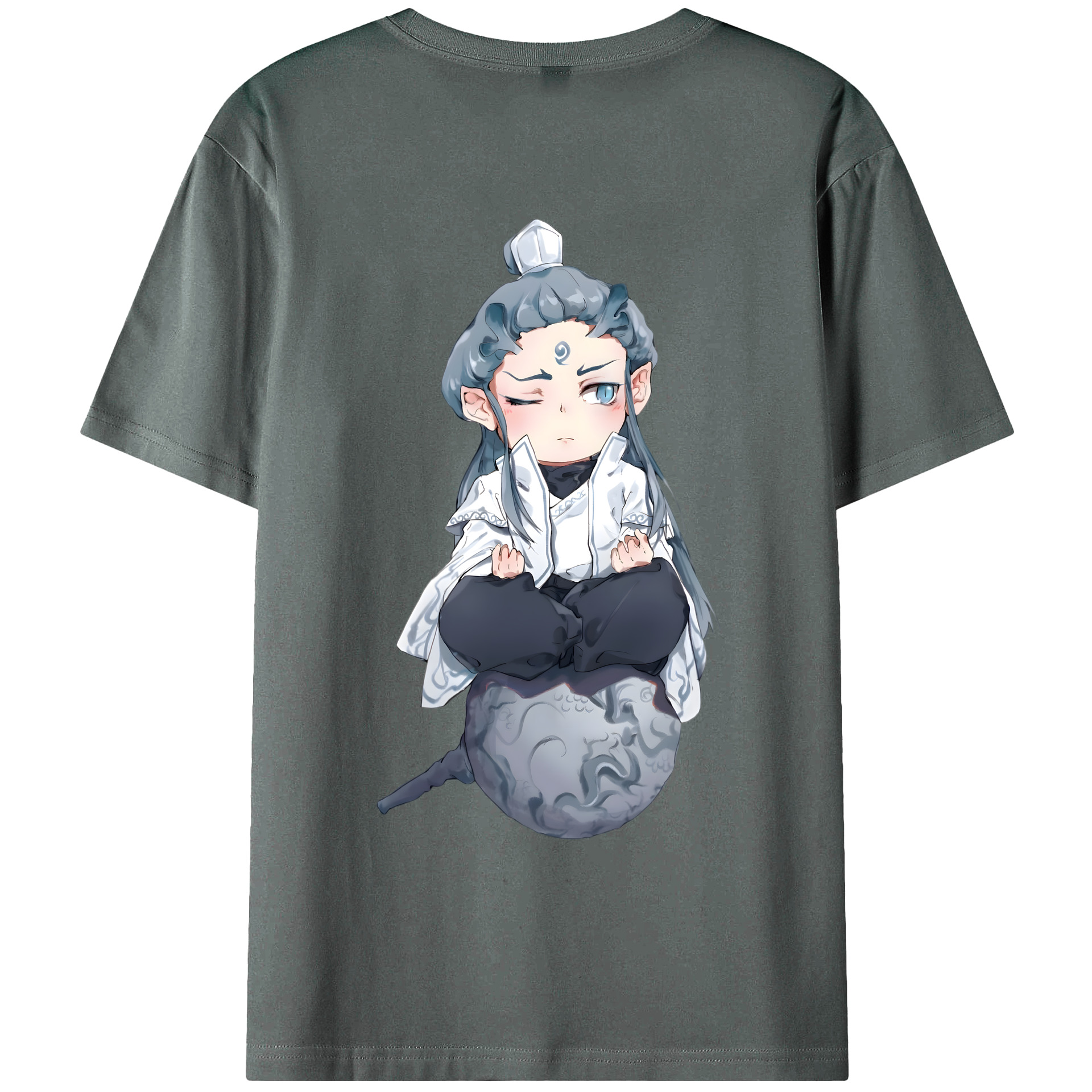 （画像用） Ne Zha 2 ナタ 魔童の大暴れ 綿100％ メンズ半袖Tシャツ（バックプリント） 通気性